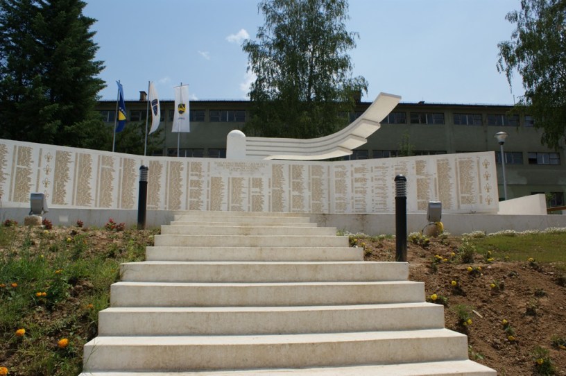 War memorial, Safvet-bega Bašagića Street, Zavidovic town centre, central Bosnia