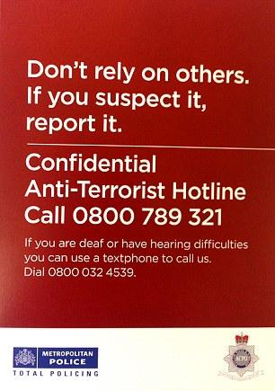 Police anti terrorism leaflet