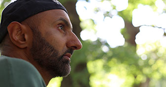 Babar Ahmad in Sherwood Forest, Nottingham, UK, on 19 July 2015, six days after his release from prison