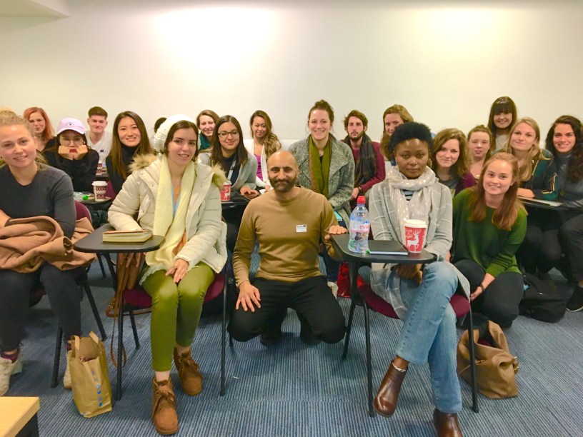 Babar Ahmad with students from MSc War and Psychiatry, Kings College London, 04 December 2018
